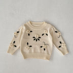 Handmade Baby Flower Embroidery Pullover Sweater