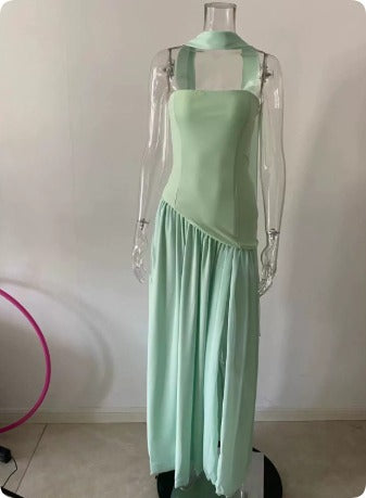 Color Block Off-Shoulder Tube Top Dress