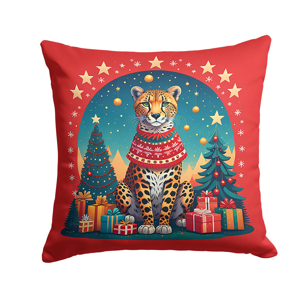 Cheetah Christmas Throw Pillow