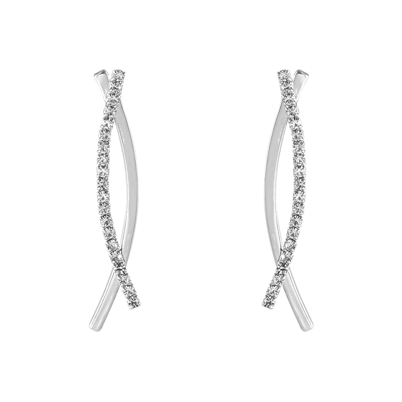 Minimalist Korean Curved Cross Earrings