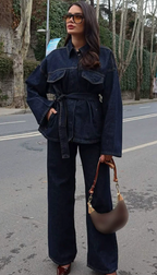 Vintage Denim Jacket and Pants Set (One Set)
