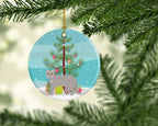 British Semi Longhair Cat Christmas Ceramic Ornament