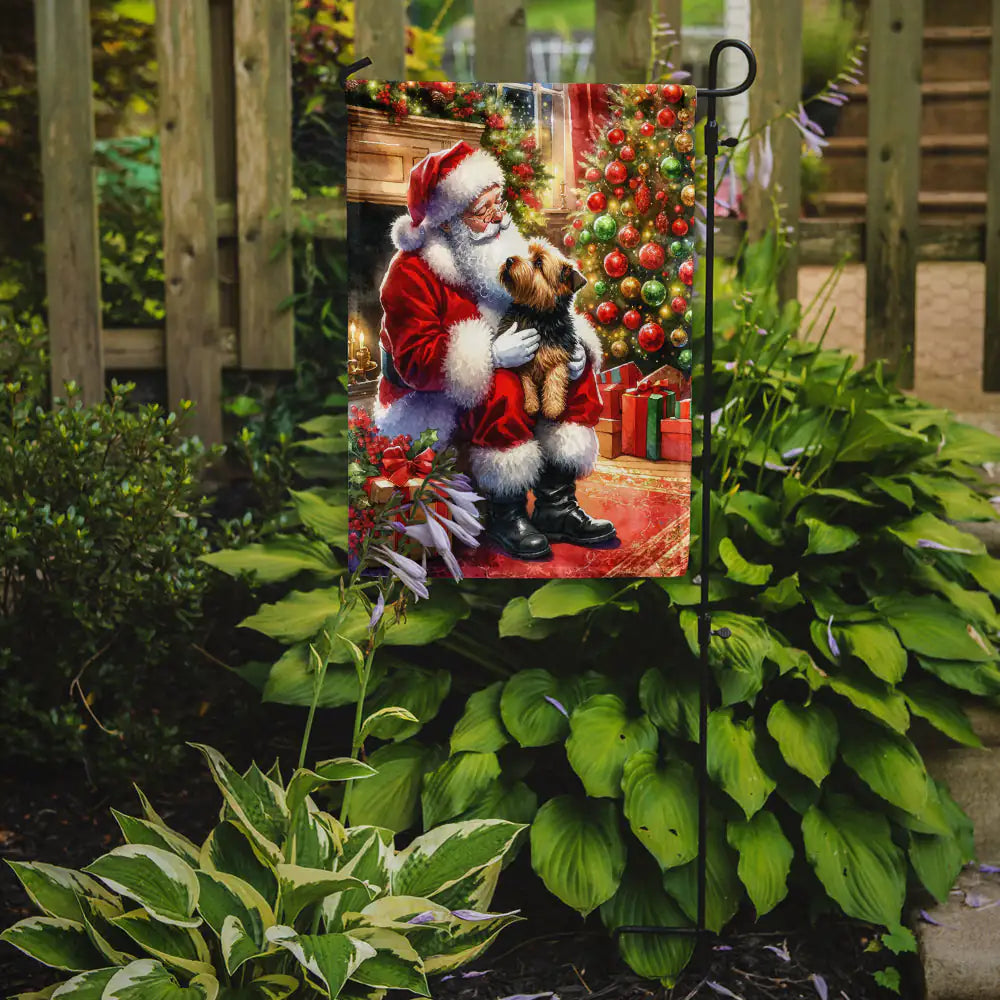 Norfolk Terrier and Santa Claus Garden Flag