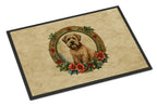 Wheaten Terrier Christmas Flowers Doormat