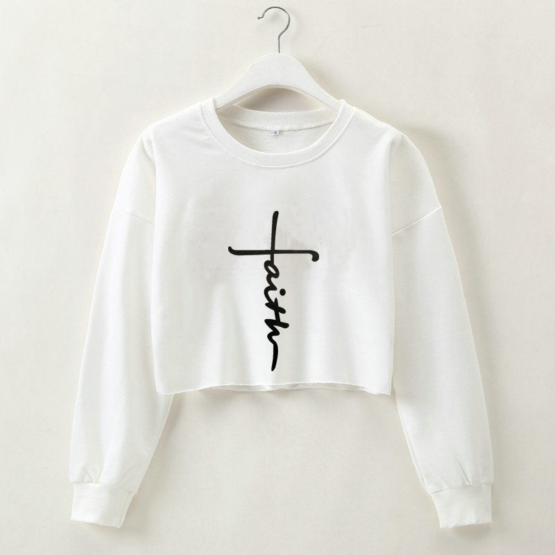 Street Style Letter Print Long Sleeve Round Neck Pullover | Streetwear