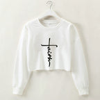 Street Style Letter Print Long Sleeve Round Neck Pullover | Streetwear
