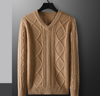 High-End Thickened V-Neck Thermal Sweater for Winter