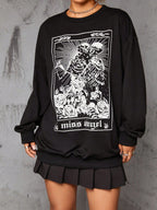 Gothic Court Women's Retro Rose Skull Long Sweater