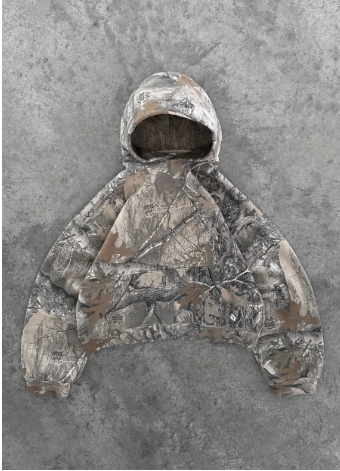 Camouflage Printed Hooded Pullover Long Sleeve Sweater | Streetwear