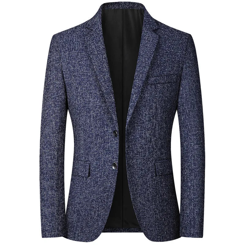 Men's Thin Blazer Jacket - Solid Business Casual, 4XL