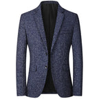 Men's Thin Blazer Jacket - Solid Business Casual, 4XL