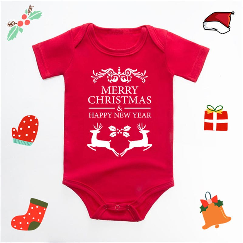 Christmas Deer Red Baby Romper