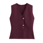 Fashionable Knitted Vest Women's Sweater Cardigan
