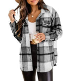 Casual Checkered Flannel Button-Down Jacket