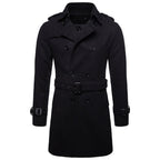 Medium Length Woolen Overcoat - Euro Size Windbreaker