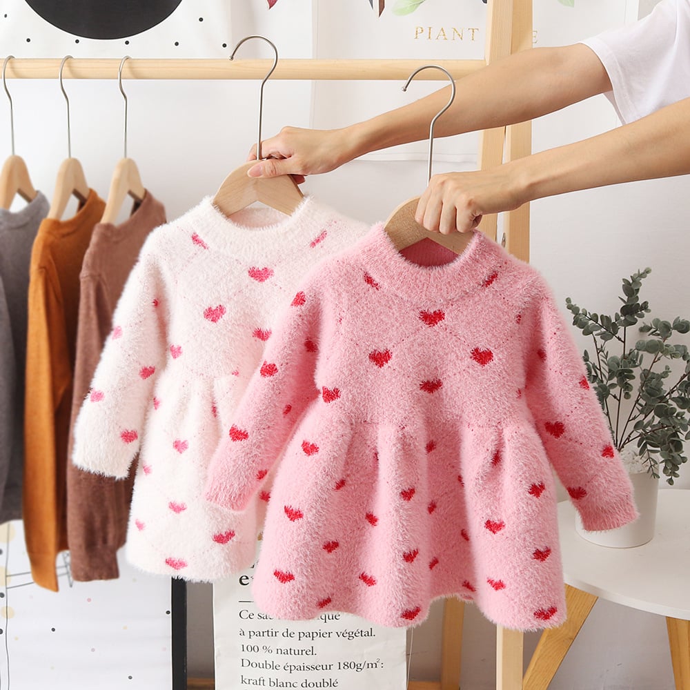 Girls' Winter Mink Sweater Princess Dress and Pullover | Streetwear