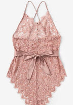 Plus Size Lace Bodysuit with 3D Design for Women