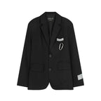 Black Suit Jacket - Men's Casual Loose Blazer Outerwear