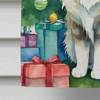 Ragamuffin Cat By the Christmas Tree House Flag