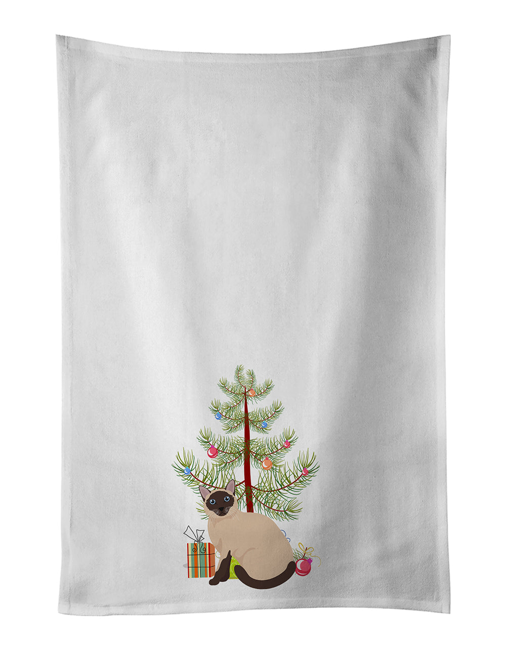 Siamese Traditional Cat Christmas Kitchen Towel Set of 2