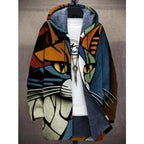 Hooded Cardigan Cotton Jacket - Gray