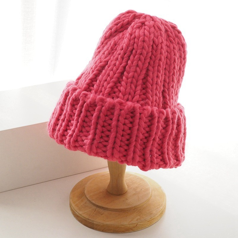 Cute Thickened Wool Hat in Sweet Candy Colors for Women | Embroidered Cap