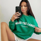 Women's Loose Top Sweater with Printed Letters