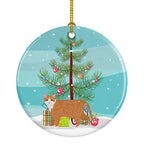 European Shorthair Cat Christmas Ceramic Ornament