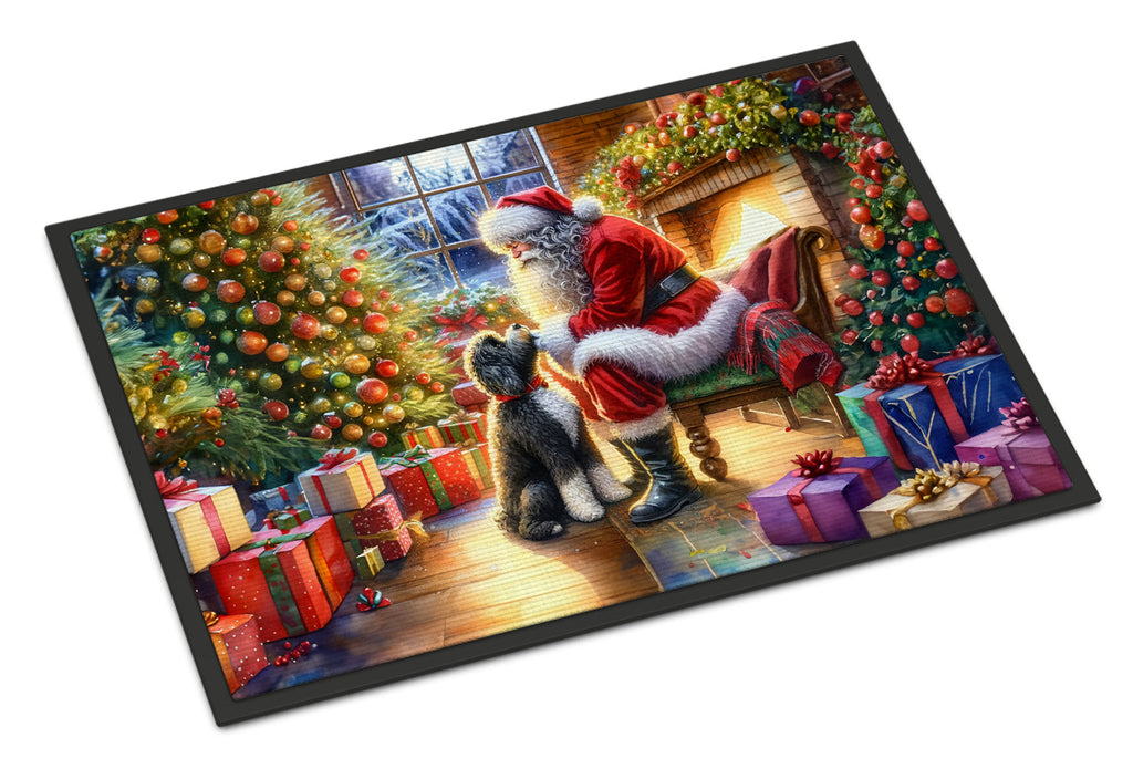 Portuguese Water Dog and Santa Claus Doormat
