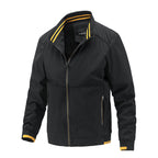 Men's Casual Windbreaker Jacket with Stand-up Collar