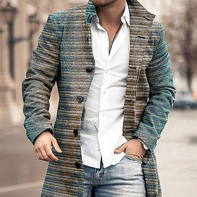 Men's Woolen Stand Collar Casual Coat for Fall/Winter