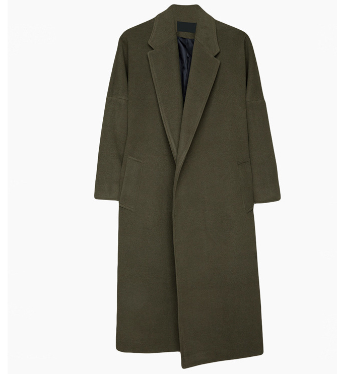 Men's Long Woolen Windbreaker Coat for Autumn & Winter