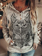 Casual Women's Hoodie with Animal Wolf Print | Streetwear