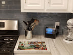 Boston Terrier Christmas Cookies Glass Cutting Board