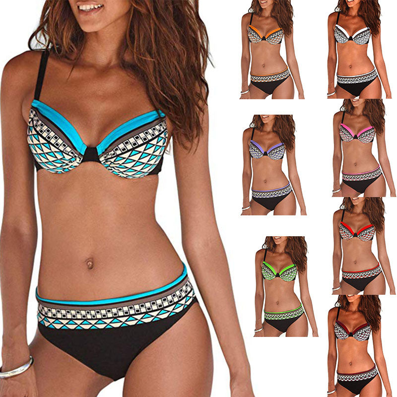 Vintage Floral Women's Bikini Swimsuit Set