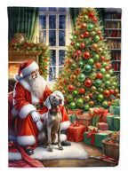 Weimaraner and Santa Claus House Flag