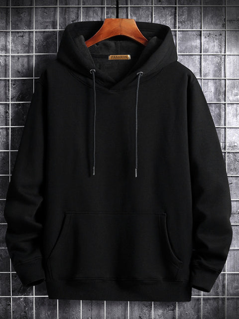 Velvet Thick Cotton Men's Hoodie - Casual Streetwear | Streetwear