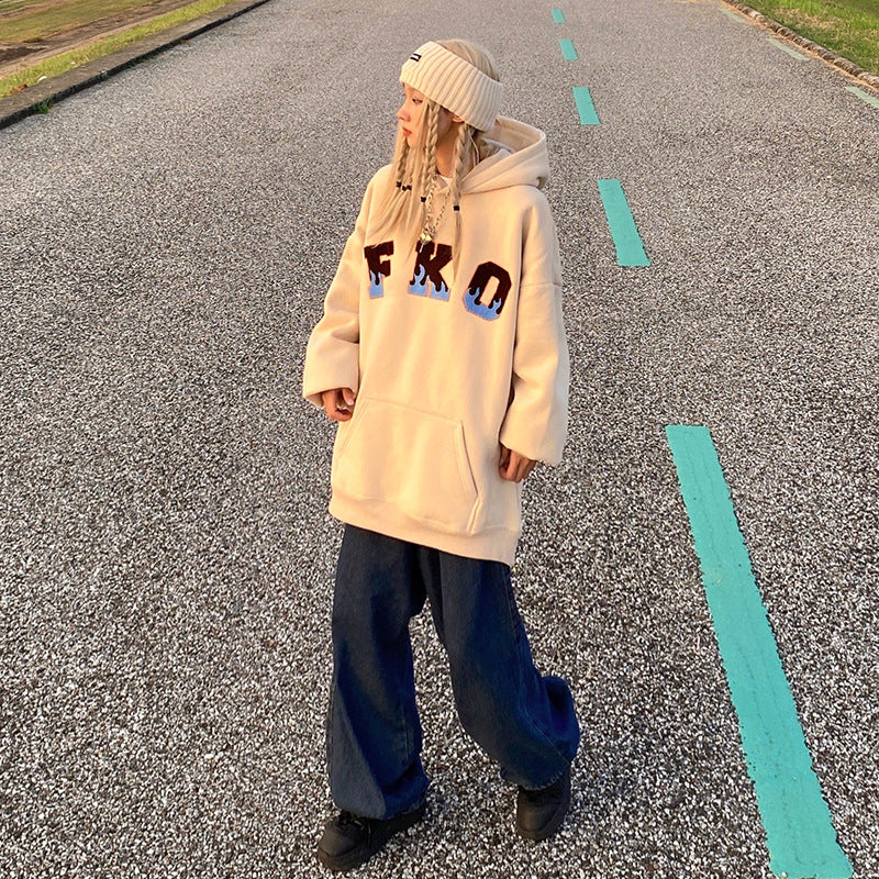 Hooded Ladies Winter Sweater - Plus Velvet Thick Loose