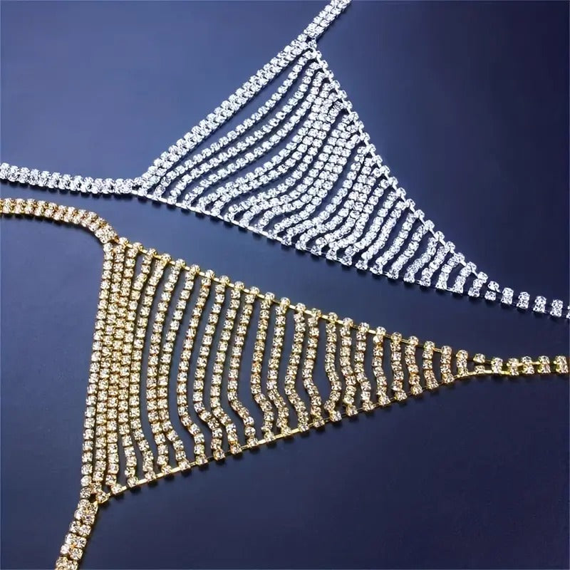 Rhinestone Thong Body Chain