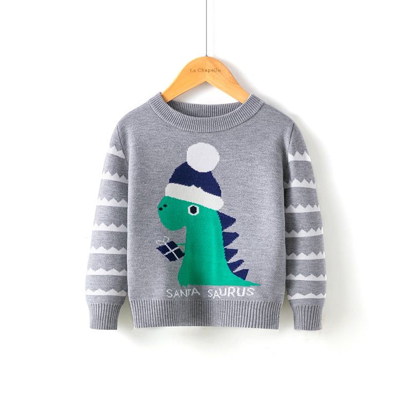 Cartoon Dinosaur Sweater for Boys - Autumn/Winter