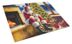 Shiba Inu and Santa Claus Glass Cutting Board
