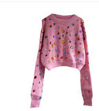 Color Sweater for Women - Autumn/Winter Loose Fit
