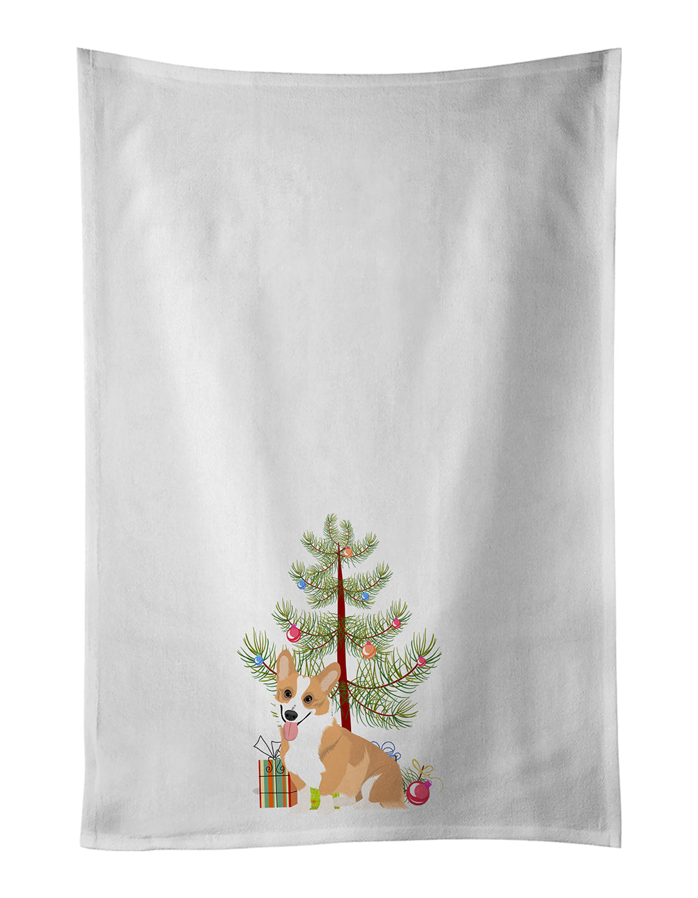 Pembroke Corgi Red and White Christmas Kitchen Towel Set of 2