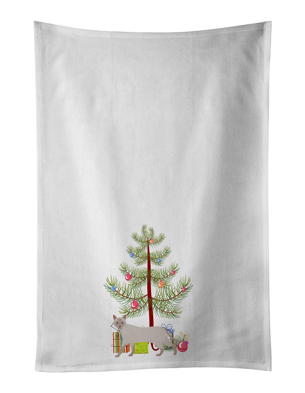 Thai Lilac Cat Christmas Kitchen Towel Set of 2