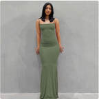 Solid Color Sleeveless Maxi Dress