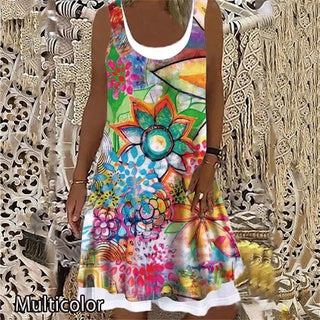 Floral Casual Milk Silk Two-Piece Dress for Women