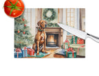 Rhodesian Ridgeback Cozy Christmas Glass Cutting Board
