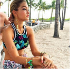 Dunhuang European Style Leaf Print Bikini Set