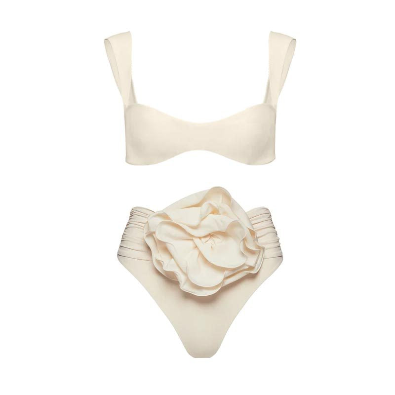 2023 Women's High-Waisted Sexy Bikini with Rose Design