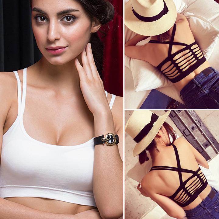 Cross Back Bralette with Removable Cups for Yoga